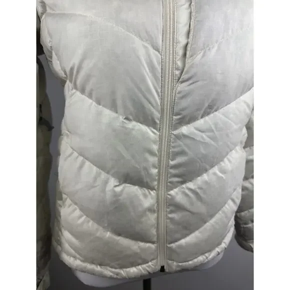 Patagonia Pipe Down Puffer Goose Insulated Coat Off White Women's Medium *Flawed - Picture 6 of 16